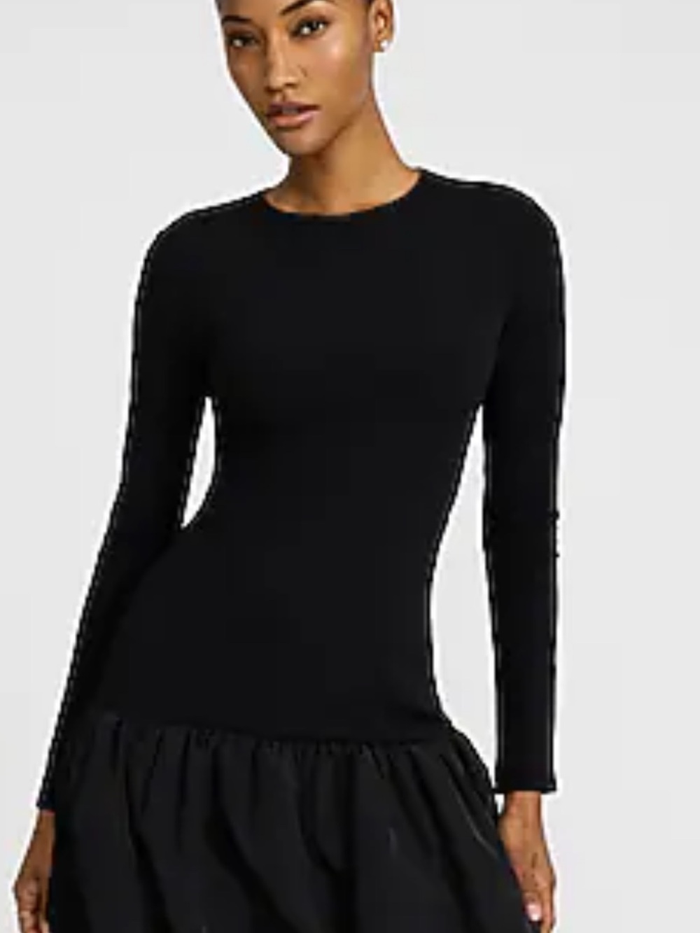 Express Black Long-Sleeve Mini Dress
